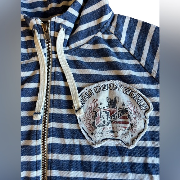 Disney Parks Walt Disney World Striped Full Zip Hoodie Size S Unisex Collectible - Picture 2 of 9